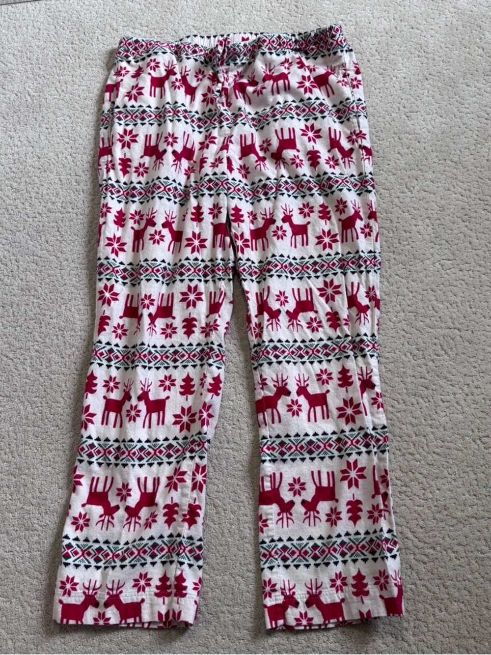 Hanna Andersson Large Pajama Pants Flannel Cotton Christmas Red Reindeer